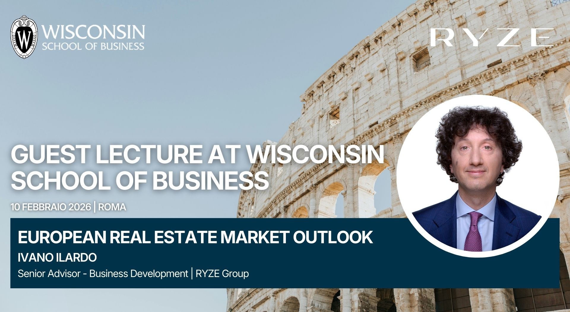Ivano Ilardo guest lecturer for students of Real Estate & Urban Land Economics at Wisconsin School of Business