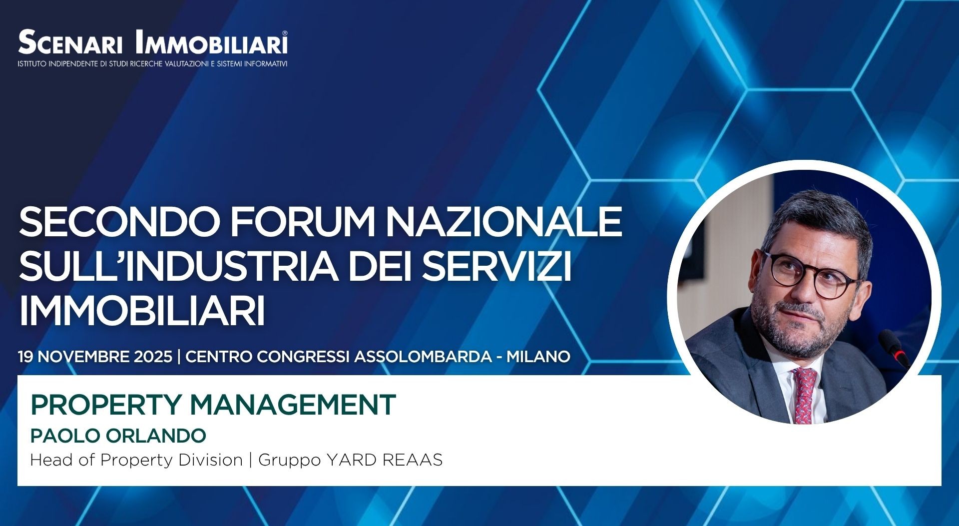Paolo Orlando speaker at the Second National Forum on the Real Estate Services Industry organised by Scenari Immobiliari
