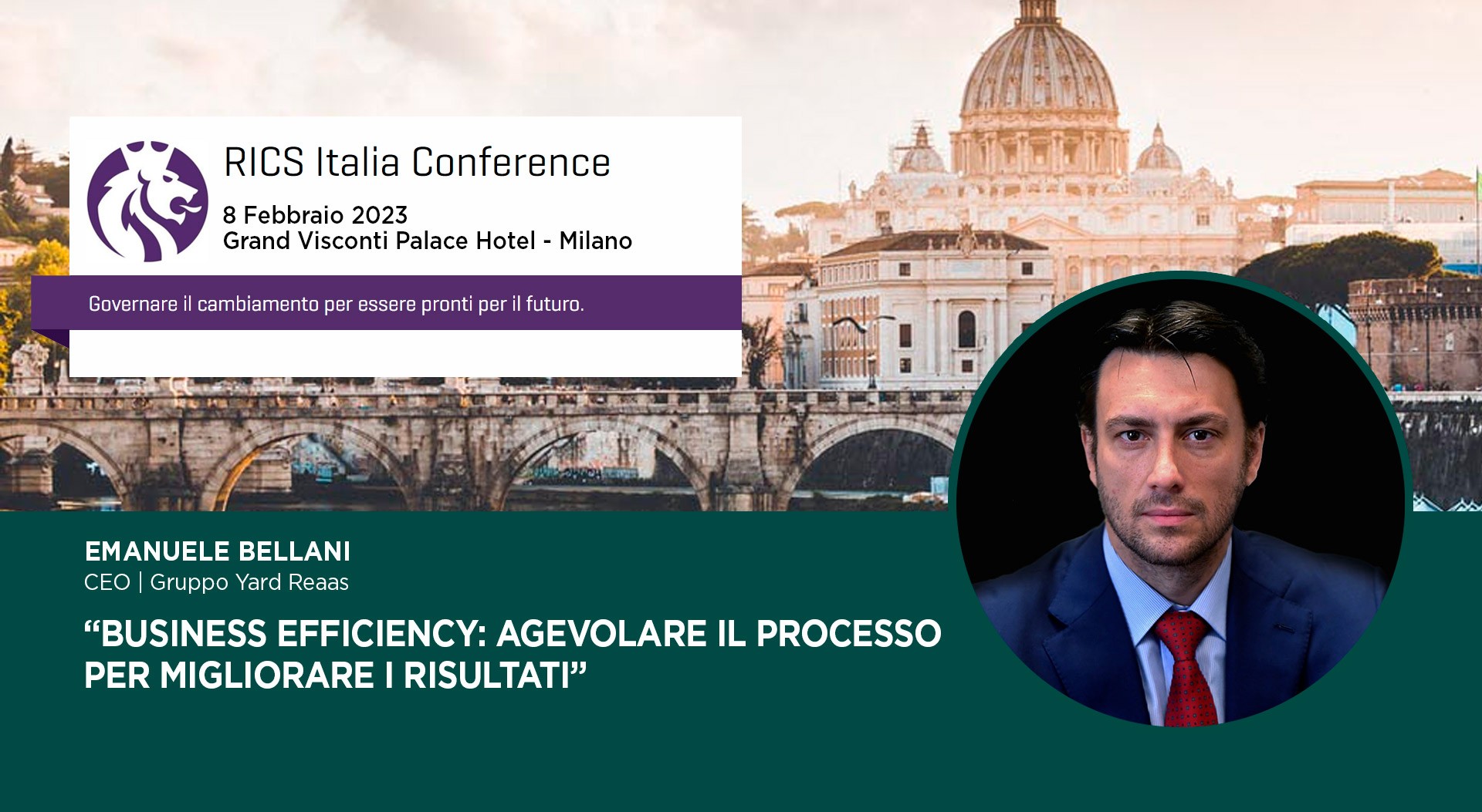 Emanuele Bellani relatore alla prima edizione della Conferenza Annuale di RICS in Italia